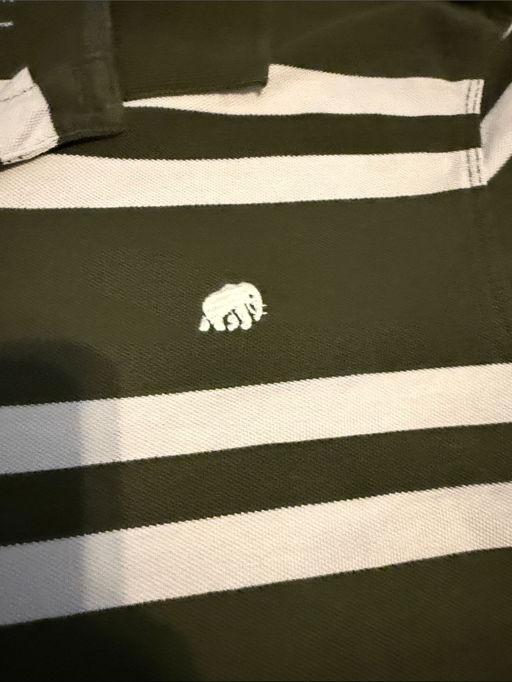 Banana Republic Olive Green & White Striped Polo - Picture 3 of 4